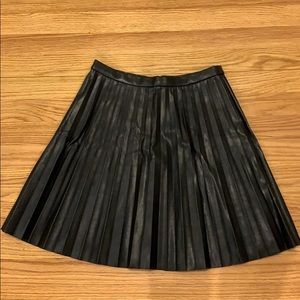 J Crew Faux Leather Pleated Mini Skirt
